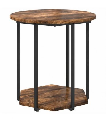 vidaXL Side Table Set with Shelf 2 pcs Brown — Colour: Smoked oak