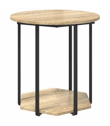 vidaXL Side Table Set with Shelf 2 pcs Brown — Colour: Sonoma oak