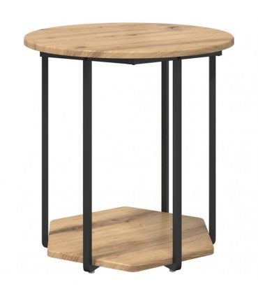 vidaXL Side Table Set with Shelf 2 pcs Brown — Colour: Artisan oak