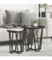 vidaXL Side Table Set 2 pcs Black Oak — V0672062526