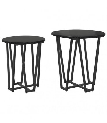 vidaXL Side Table Set 2 pcs Black Oak — V0672062526