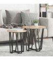 vidaXL Side Table Set 2 pcs Sonoma Oak and Black — V0672062528