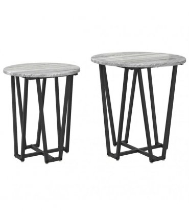 vidaXL Side Table Set 2 pcs Grey Sonoma and Black — V0672062529