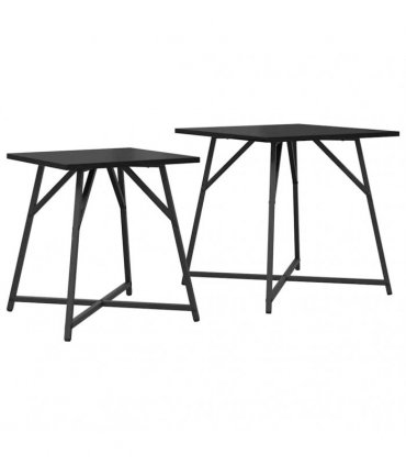 vidaXL Side Table Set 2 pcs Black Oak — V0672062531