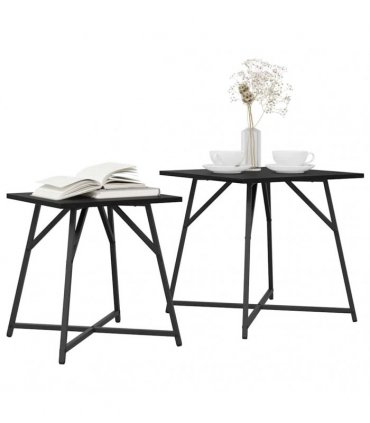 vidaXL Side Table Set 2 pcs Black Oak — V0672062531
