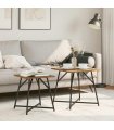 vidaXL Side Table Set 2 pcs Old Wood and Black — V0672062532