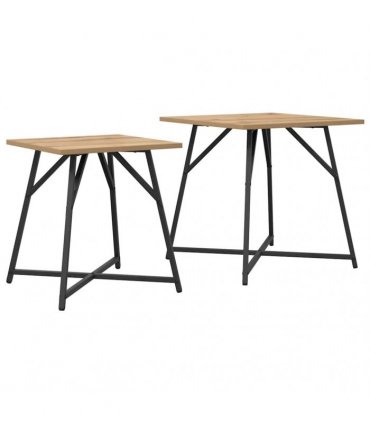 vidaXL Side Table Set 2 pcs Artisan Oak and Black — V0672062533