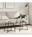 vidaXL Side Table Set 2 pcs Grey Sonoma and Black — V0672062534