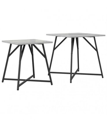 vidaXL Side Table Set 2 pcs Grey Sonoma and Black — V0672062534