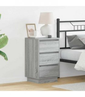 vidaXL Bedside Cabinet Grey 39 x 34.5 x 65 cm Engineered wood — Colour: Grey sonoma