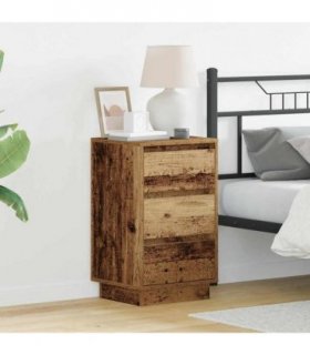 vidaXL Bedside Cabinet Old Wood 39 x 34.5 x 65 cm Engineered wood