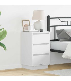 vidaXL Bedside Cabinet White 39 x 34.5 x 65 cm Engineered wood