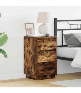 vidaXL Bedside Cabinet Smoked Oak 39 x 34.5 x 65 cm Engineered wood