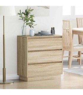vidaXL Bedside Cabinet Sonoma Oak 71 x 34.5 x 75 cm Engineered wood