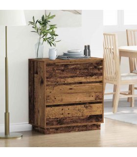 vidaXL Bedside Cabinet Old Wood 71 x 34.5 x 75 cm Engineered wood