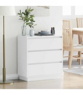 vidaXL Bedside Cabinet White 71 x 34.5 x 75 cm Engineered wood