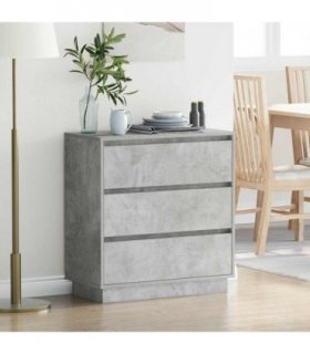 vidaXL Bedside Cabinet Concrete Grey 71 x 34.5 x 75 cm Engineered wood
