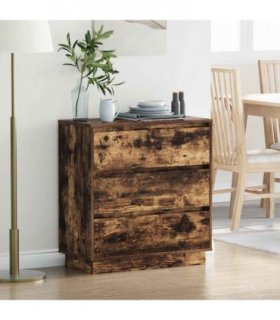 vidaXL Bedside Cabinet Smoked Oak 71 x 34.5 x 75 cm Engineered wood