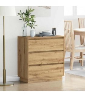 vidaXL Bedside Cabinet Artisan Oak 71 x 34.5 x 75 cm Engineered wood