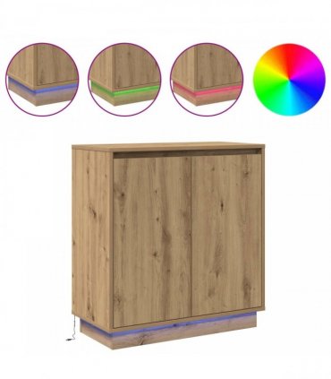 vidaXL LED Sideboard for Artisan Oak 71 x 34.5 x 75 cm
