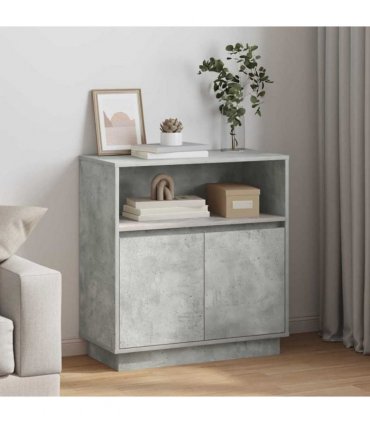 vidaXL LED Sideboard Concrete grey 71 x 34.5 x 75 cm Engineered Wood — V0672062576