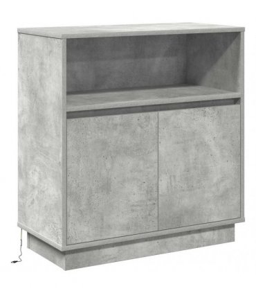 vidaXL LED Sideboard Concrete grey 71 x 34.5 x 75 cm Engineered Wood — V0672062576
