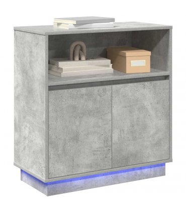 vidaXL LED Sideboard Concrete grey 71 x 34.5 x 75 cm Engineered Wood — V0672062576