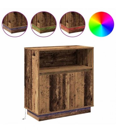 vidaXL LED Sideboard Old Wood 71 x 34.5 x 75 cm Engineered Wood