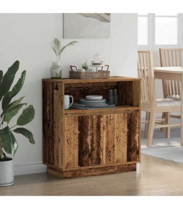 vidaXL LED Sideboard Old Wood 71 x 34.5 x 75 cm Engineered Wood