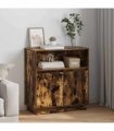 vidaXL LED Sideboard Smoked Oak 71 x 34.5 x 75 cm Engineered Wood