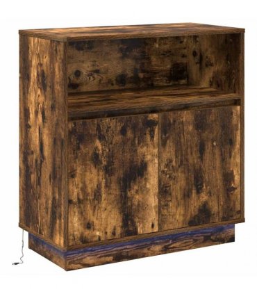 vidaXL LED Sideboard Smoked Oak 71 x 34.5 x 75 cm Engineered Wood