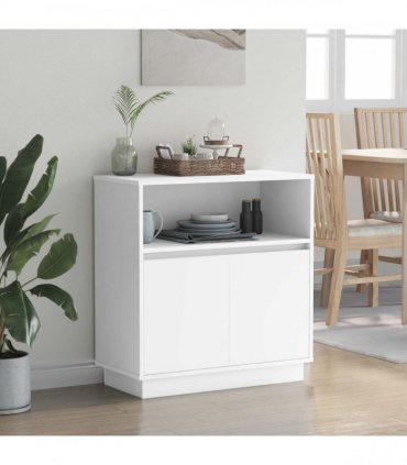 vidaXL LED Sideboard White 71 x 34.5 x 75 cm Engineered Wood