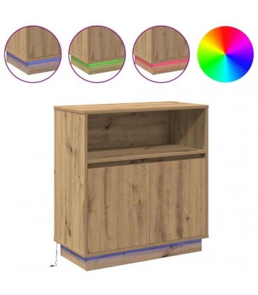 vidaXL LED Sideboard Artisan Oak 71 x 34.5 x 75 cm Engineered Wood