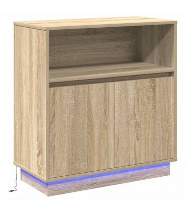 vidaXL LED Sideboard Sonoma Oak 71 x 34.5 x 75 cm Engineered Wood