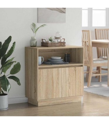 vidaXL LED Sideboard Sonoma Oak 71 x 34.5 x 75 cm Engineered Wood