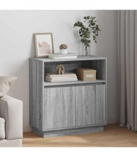 vidaXL LED Sideboard Grey Sonoma 71 x 34.5 x 75 cm Engineered Wood