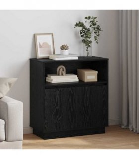 vidaXL LED Sideboard Black Oak 71 x 34.5 x 75 cm Engineered Wood