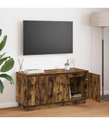 vidaXL TV Cabinet Smoked Oak 100 x 38 x 49 cm Engineered Wood