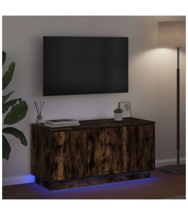 vidaXL TV Cabinet Smoked Oak 100 x 38 x 49 cm Engineered Wood