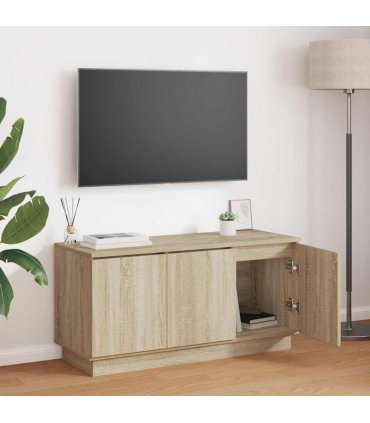 vidaXL TV Cabinet Sonoma Oak 100 x 38 x 49 cm Engineered Wood