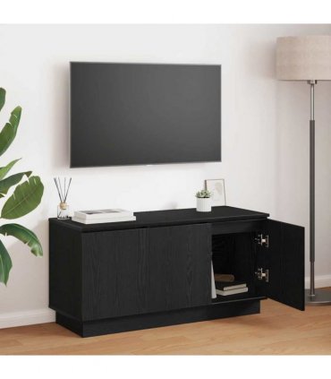vidaXL TV Cabinet Black Oak 100 x 38 x 49 cm Engineered Wood