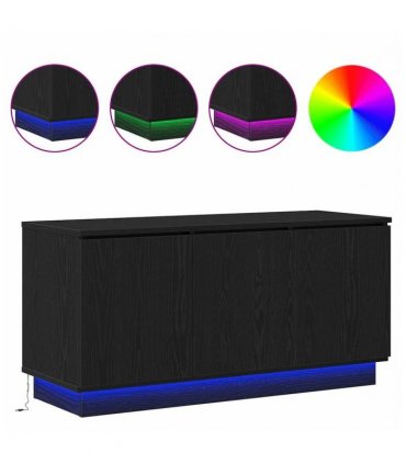 vidaXL TV Cabinet Black Oak 100 x 38 x 49 cm Engineered Wood