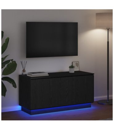vidaXL TV Cabinet Black Oak 100 x 38 x 49 cm Engineered Wood