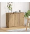 vidaXL LED Sideboard Artisan Oak 90 x 32 x 75 cm Engineered Wood