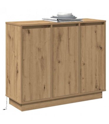 vidaXL LED Sideboard Artisan Oak 90 x 32 x 75 cm Engineered Wood
