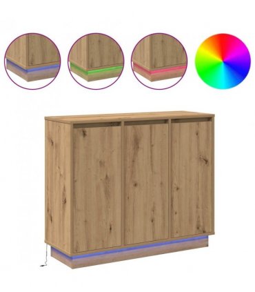 vidaXL LED Sideboard Artisan Oak 90 x 32 x 75 cm Engineered Wood