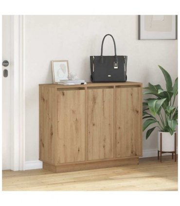 vidaXL LED Sideboard Artisan Oak 90 x 32 x 75 cm Engineered Wood