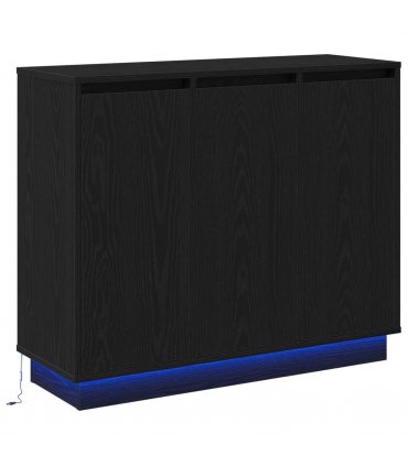 vidaXL LED Sideboard Black Oak 90 x 32 x 75 cm Engineered Wood