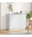 vidaXL LED Sideboard White 90 x 32 x 75 cm Engineered Wood
