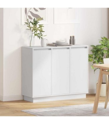 vidaXL LED Sideboard White 90 x 32 x 75 cm Engineered Wood